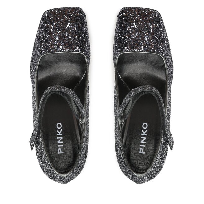 Pinko Poltopánky Pinko Claudie Mary Jane PE 23 BLKS1 100862 A0O4 Gun Metal ZZI