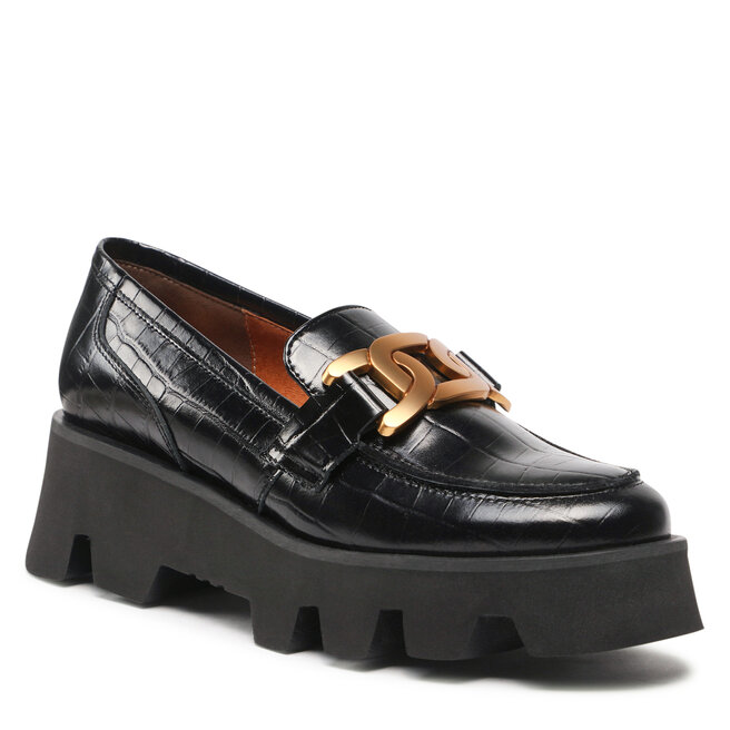 Loafers Karino 4186/126-P Czarny Tłocz/Lico