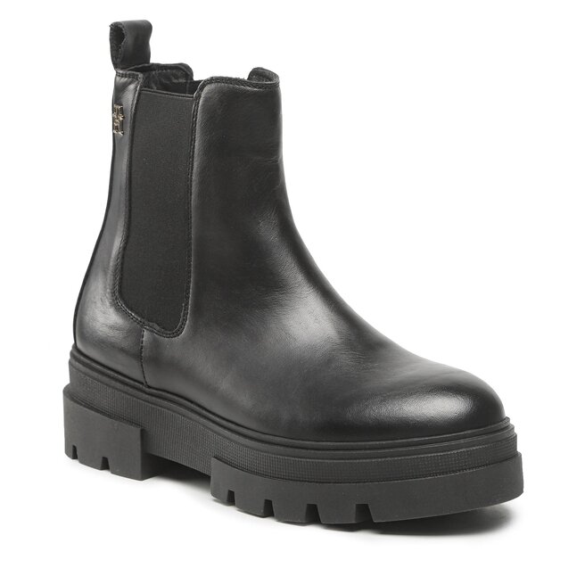 Ghete Jodhpur Tommy Hilfiger Monochromatic Chelsea Boot FW0FW06899 Black BDS