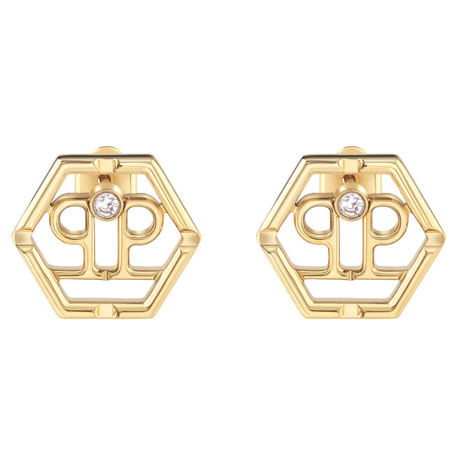 Kolczyki PHILIPP PLEIN Hexagon - Złoty