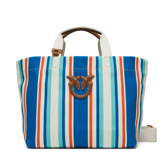 Torebka PINKO Shopping Bag Medium PE 25 PLTT 104753 - Niebieski