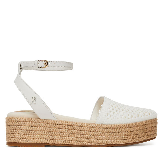 Espadryle Tommy Hilfiger Knit Mesh Espadrille Platform - Biały