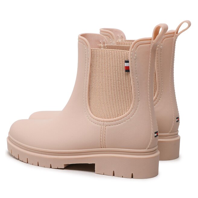 Tommy Hilfiger Cizme de cauciuc Tommy Hilfiger Matt Ankle Rainboot Wth Elastic FW0FW06897 Misty Blush TRY