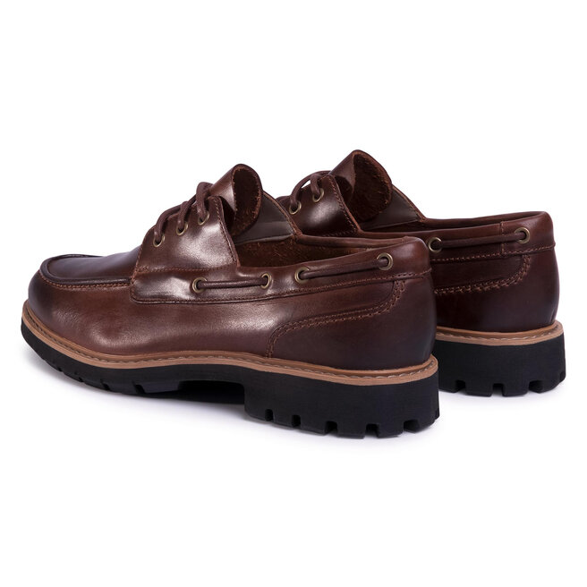 Polobotky Clarks Batcombe Sail 261479657 Dark Tan Leather eobuv.cz