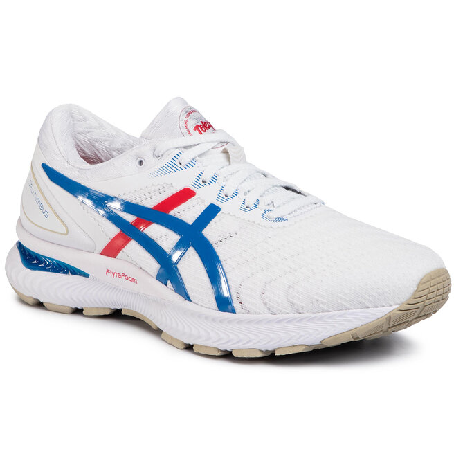 Asics gel nimbus 22 white electric blue Clearance