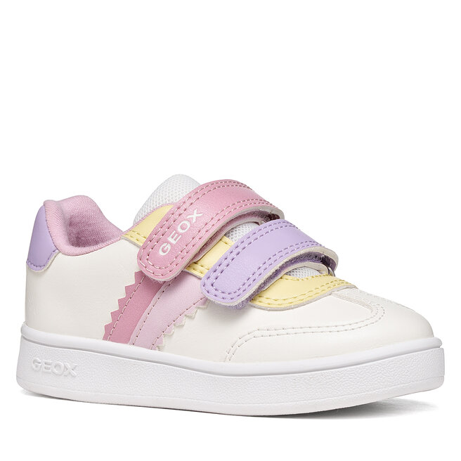 Sneakersy Geox B Eclyper Girl B665MA 000BC C1R8Z Biały - dziewczęce