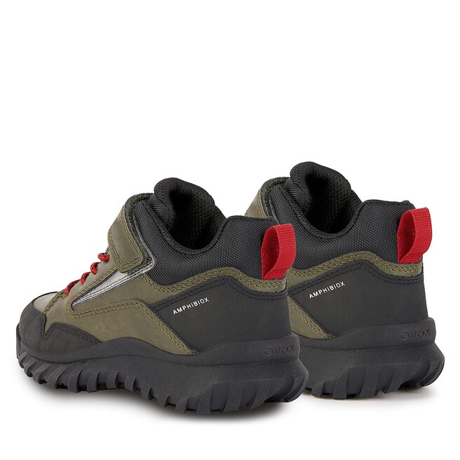 Geox Kotníková obuv Geox Simboys J36L0C 0MEFU C0754 S Dk Green/Red