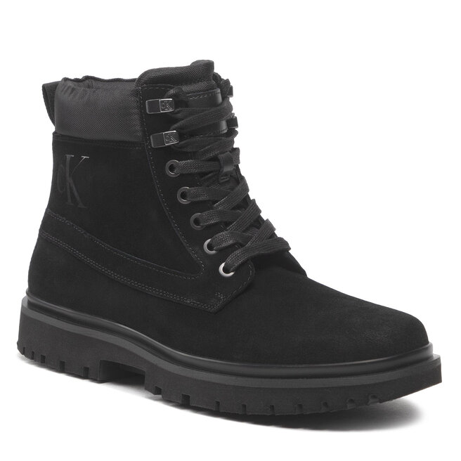 Trappers Calvin Klein Jeans Lug Mid Laceup Boot Hike YM0YM00270 Black BDS