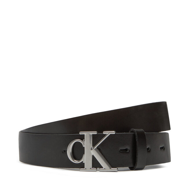 Pasek Damski Calvin Klein Monogram Plaque Buckle 30Mm - Czarny
