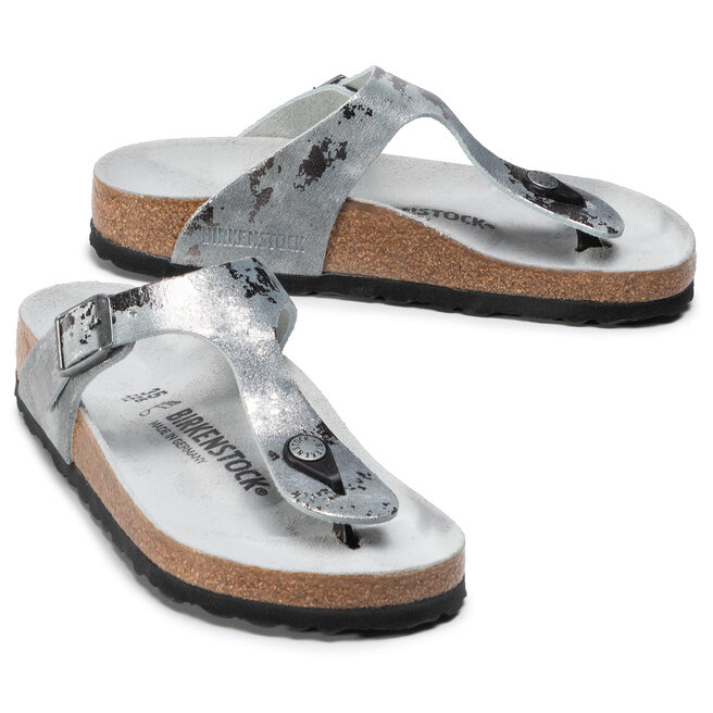 Zehentrenner Birkenstock Gizeh Bs 1016907 Vintage Metallic Gray