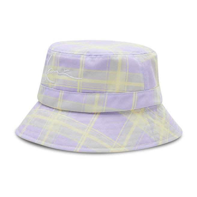 Karl Kani Pălărie Karl Kani Signature Reversible Check Bucket Hat 7015488 Purple/Light Sand
