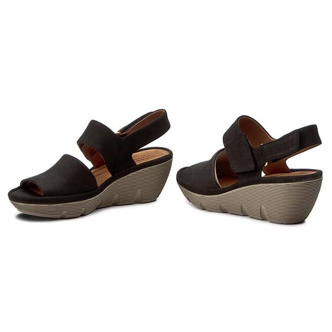 Sand ly Clarks Clarene Allure 261242804 Black Nubuck eobuv.cz