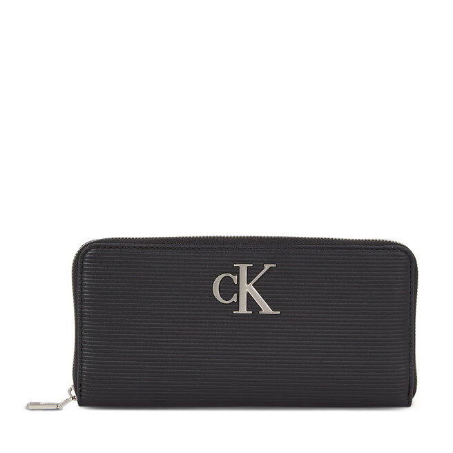 Portfel damski Calvin Klein Jeans Minimal Monogram Zip Around T - Czarny