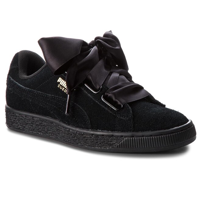 Puma heart suede black sale