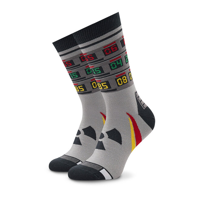 Heel Tread Hohe Unisex-Socken Heel Tread Time Maachine Grau