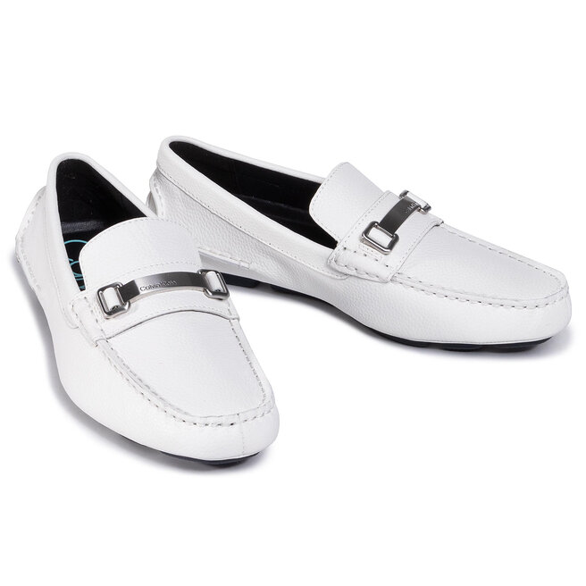 Mokasyny Calvin Klein Mikos F1875 White | eobuwie.com.pl