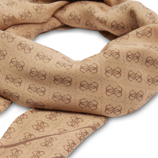 Foulard Guess In Seta 100% 60x60 Cm Con Motivo Lettere Marrone – Eleganza E Versatilità Per Ogni Outfit