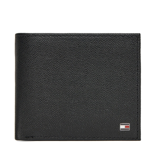 Duży Portfel Męski Tommy Hilfiger Th Flag Cc Flap And Coin - Czarny