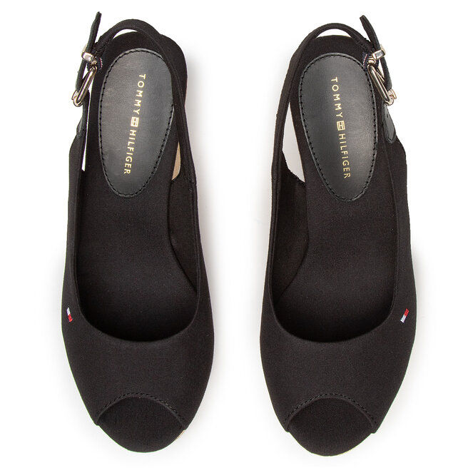 Tommy Hilfiger Espadrilky Tommy Hilfiger Iconic Elena Sling Back Wedge FW0FW04789 Black BDS