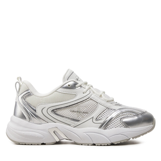 Sneakersy Calvin Klein Jeans Retro Tennis Low Lace Mh Ml Mtl - Biały