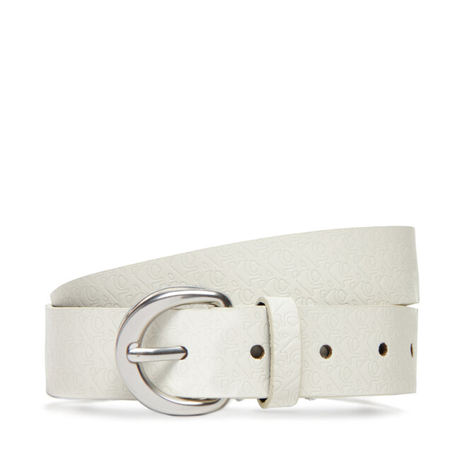 Pasek Damski Calvin Klein Classic Buckle Aop 30Mm - Biały