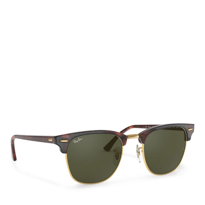 Okulary przeciwsłoneczne Ray-Ban Clubmaster 0RB3016 W0366 Brązowy - kobiece