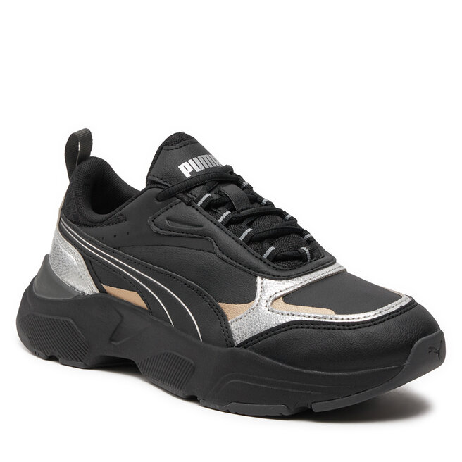 Puma black discount and silver shoes