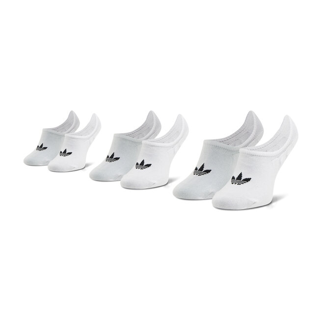 Set 3 perechi de șosete scurte unisex adidas No-Show Socks 3P FM0676 White