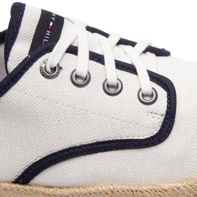 Tommy Hilfiger Εσπαντρίγιες Tommy Hilfiger Canvas Lace Up Espadrille FM0FM02254 White 100
