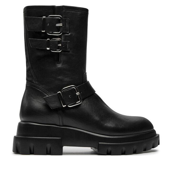 Botki AGL Chunky Biker - Czarny