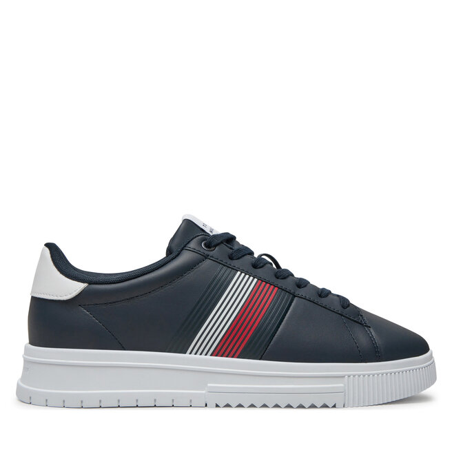 Sneakersy Tommy Hilfiger Supercup Lth Seasonal - Granatowy
