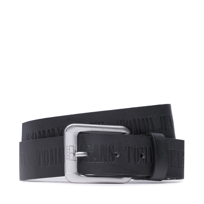 Pasek Męski Tommy Jeans Tj Heritage Leather Adj 3.5 - Czarny