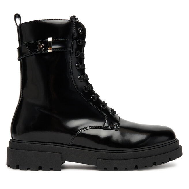 Trapery Tommy Hilfiger Lace-Up Bootie - D Czarny