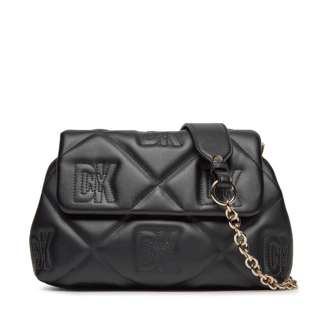DKNY Geantă DKNY Crosstown Md Flap Cb R33EKY50 Blk/Gold BGD