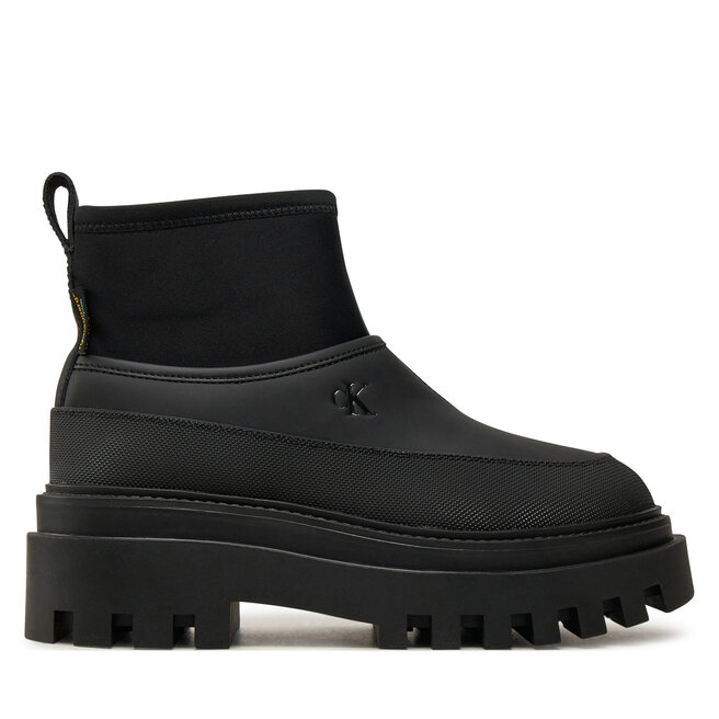 Kalosze Calvin Klein Jeans Flatform Rainboot Low Mg R - Czarny