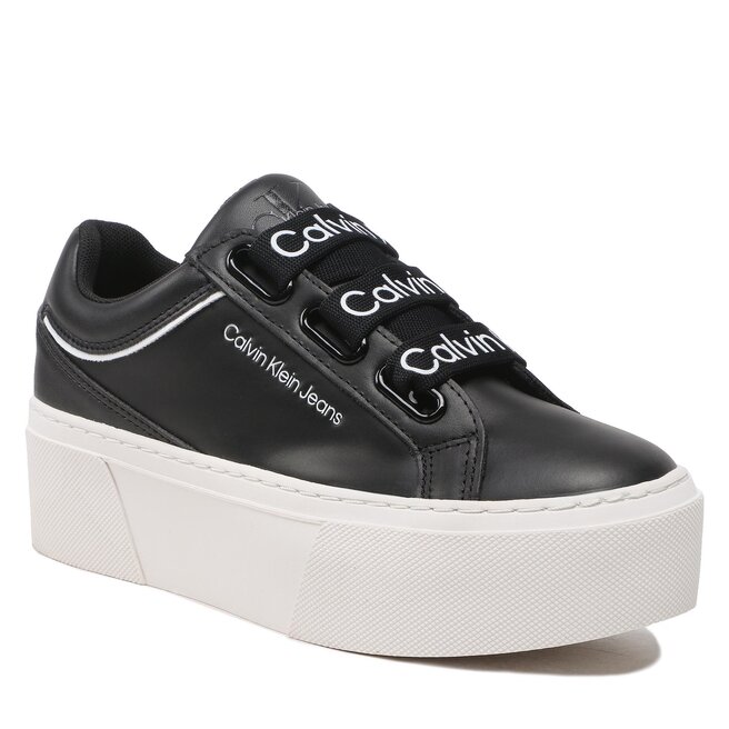 Sneakers Calvin Klein Jeans Flatform+ Low Branded Laces YW0YW00868 Black/White 0GJ 0GJ imagine noua gjx.ro