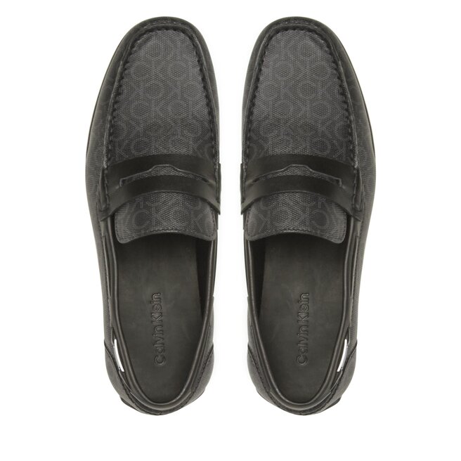 Calvin Klein Мокасини Calvin Klein Logo Hw Driver Mono HM0HM00843 Black Mono 0GJ