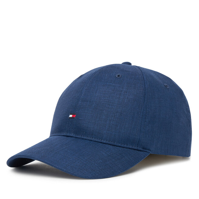 Czapka z daszkiem Tommy Hilfiger Flag Linen 6 Panel - Granatowy