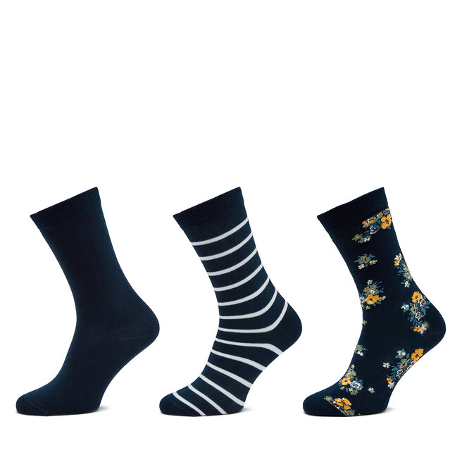 Σετ 3 ζευγάρια ψηλές κάλτσες unisex Pepe Jeans Floral Cr 3P PLU30009 Σκούρο μπλε