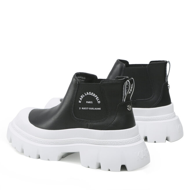 KARL LAGERFELD Chelsea KARL LAGERFELD KL43530 Black Leather w/White