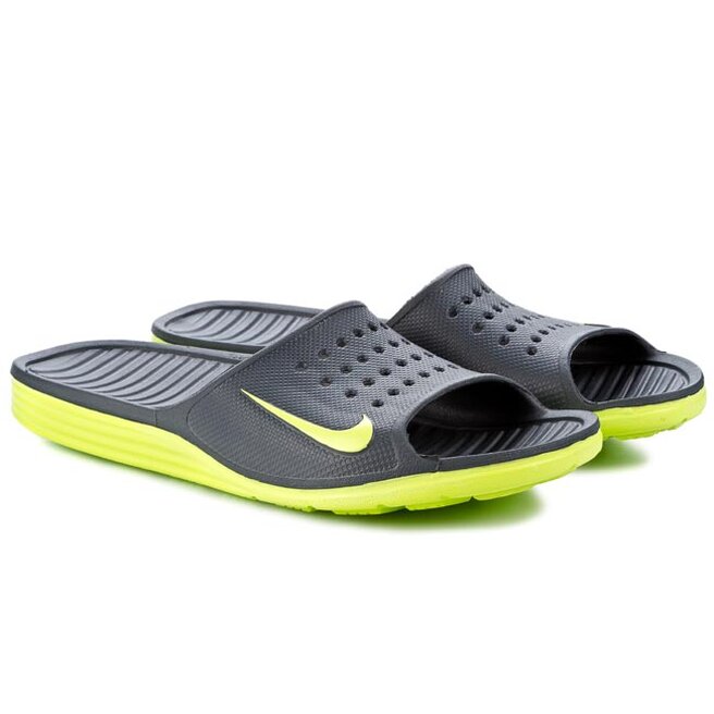 Elaborar resbalón alias Chanclas Nike Solarsoft Slide 386163 077 Dark Grey/Volt • Www.zapatos.es
