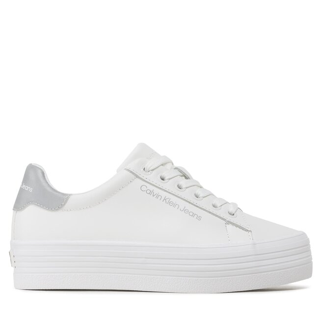 Calvin Klein Jeans Сникърси Calvin Klein Jeans Vulc Flatform Laceup Ny Refl Wn YW0YW01220 Bright White/Reflective YBR