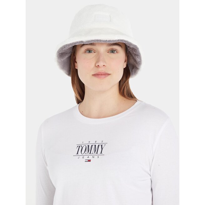 Tommy Jeans Kalap Tommy Jeans Tjw Fuzzy Rev. Bucket Hat AW0AW15459 Ecru And Silver Grey YBL