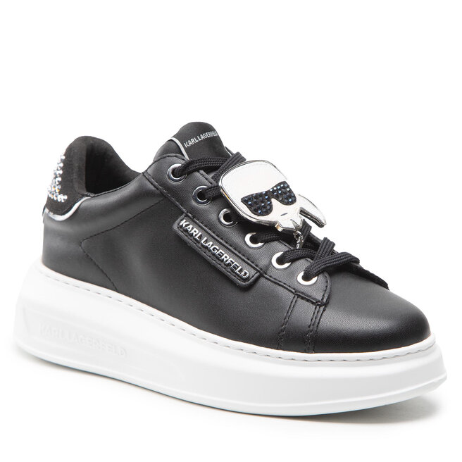 Sneakers KARL LAGERFELD KL62576C Eco Lthr Black W/Silver Black imagine noua gjx.ro