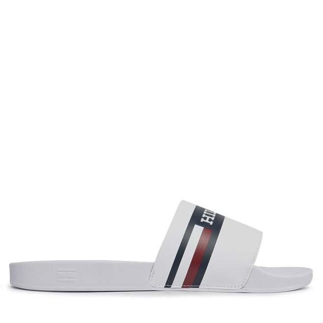 Klapki Tommy Hilfiger Corporate Hilfiger Pool Slide - Biały