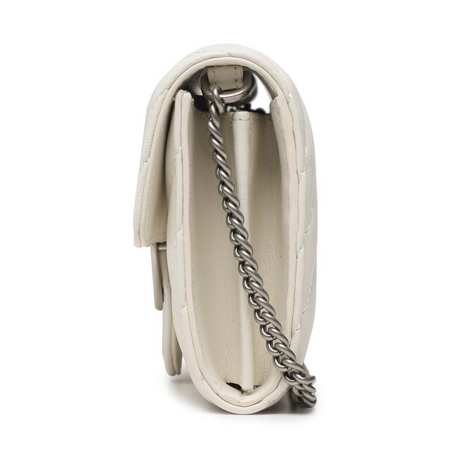 Pinko Handtasche Pinko Love Mini Icon Wallet C PE 23 PLTT 100062 A0GK Bianco Seta/Old Silver Z14O