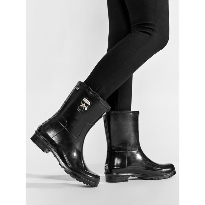 KARL LAGERFELD Gumijasti škornji KARL LAGERFELD KL47073 Black Rubber