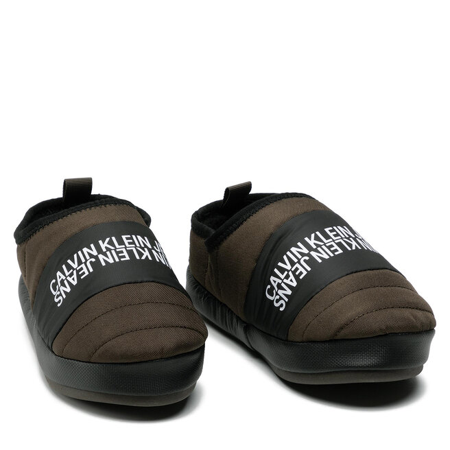 Calvin Klein Jeans Papuci de casă Calvin Klein Home Shoe Slipper W Warm Lining YM0YM00242 Black Olive LBL