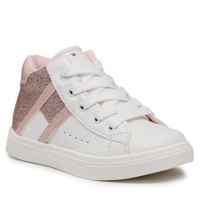 Sneakers Tommy Hilfiger High Top Lace-Up Sneaker T1A9-32301-0701 White/Pink X134