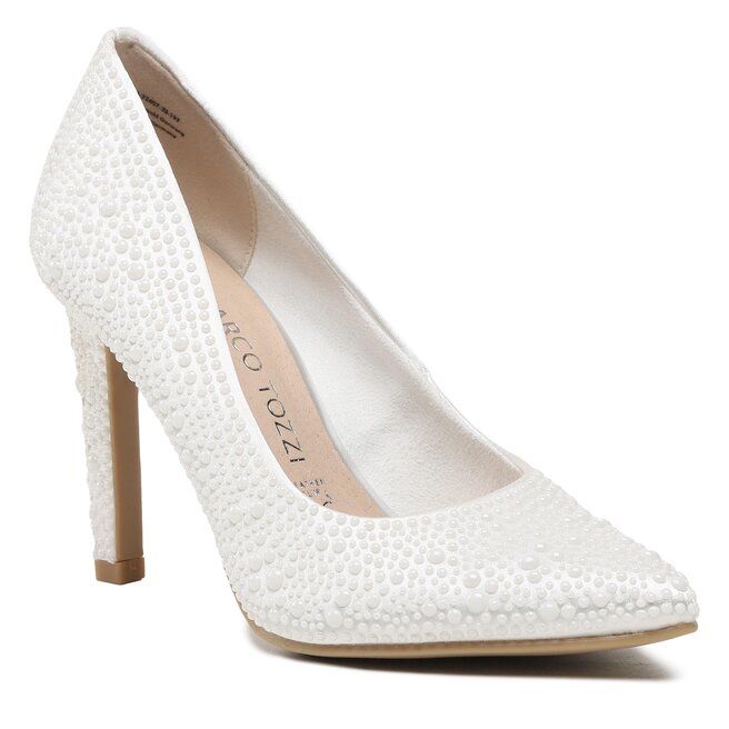 Pantofi cu toc subțire Marco Tozzi 2-2-22407-20 White Comb